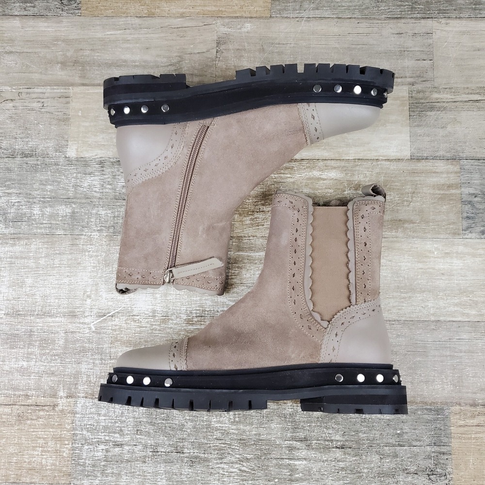 Free People Women Tate Leather Moto Boots Sz 7.5 Biker Studded Zip NEW NWOB - Picture 3 of 9